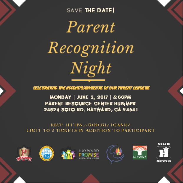 La Familia Parent Recognition Night invitation